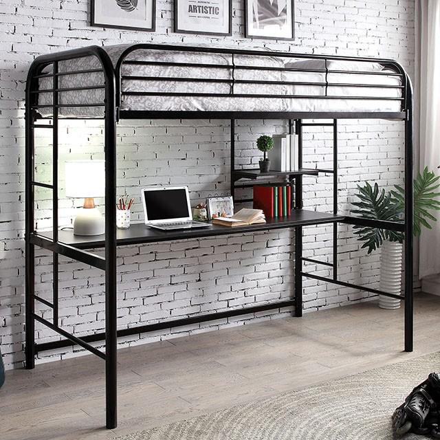Opal Iii Black & Silver Twin Loft Bed - Furniture 4 Less Outlet (Salinas,CA)