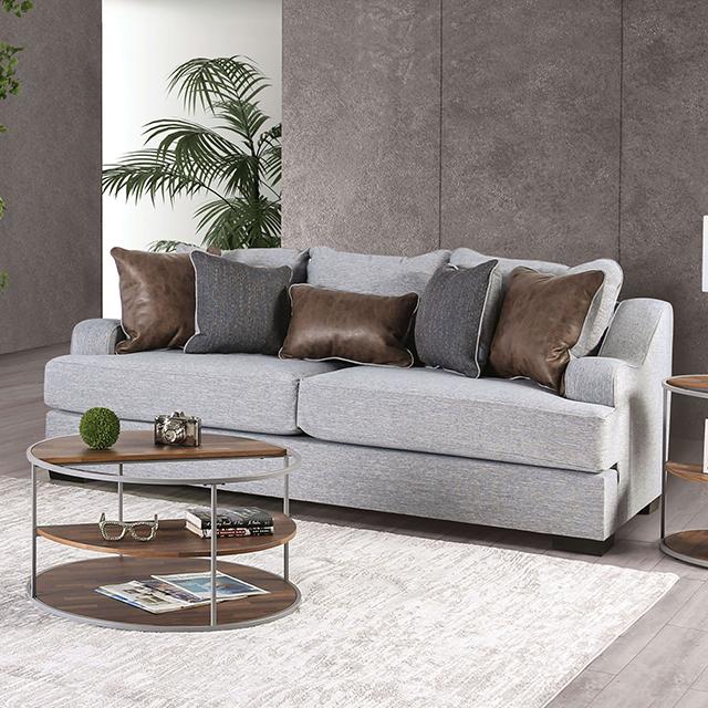 SKYLINE Sofa, Light Gray/Brown - Furniture 4 Less Outlet (Salinas,CA)