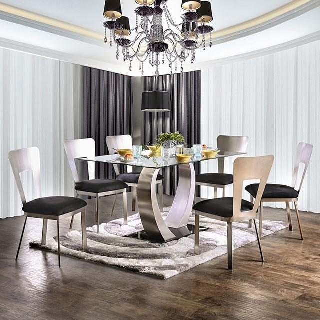 NOVA Silver/Black Dining Table - Furniture 4 Less Outlet (Salinas,CA)