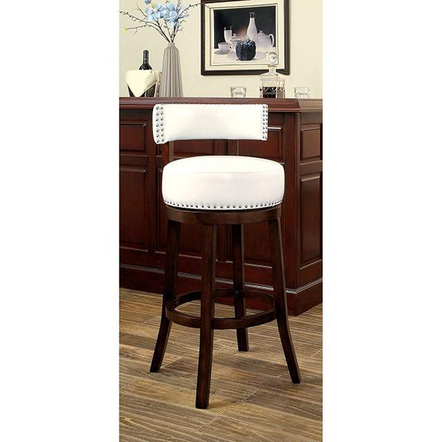 SHIRLEY Dark Oak/White 24" Bar Stool - Furniture 4 Less Outlet (Salinas,CA)