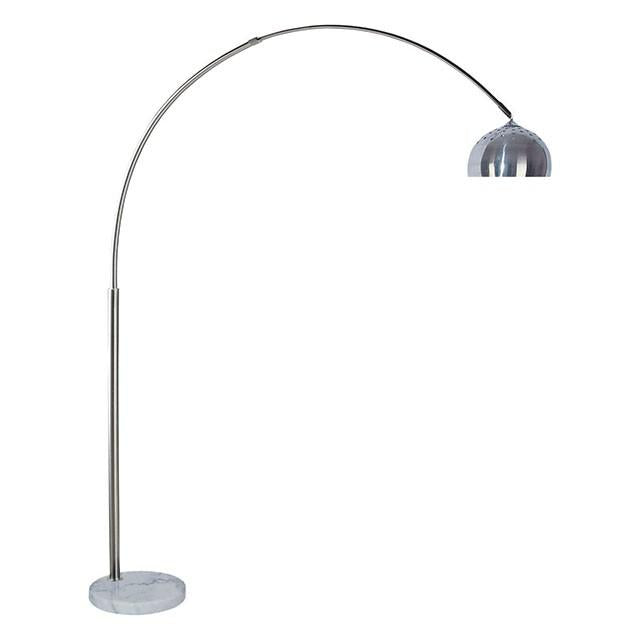 Rene White/Chrome Arch Lamp - Furniture 4 Less Outlet (Salinas,CA)