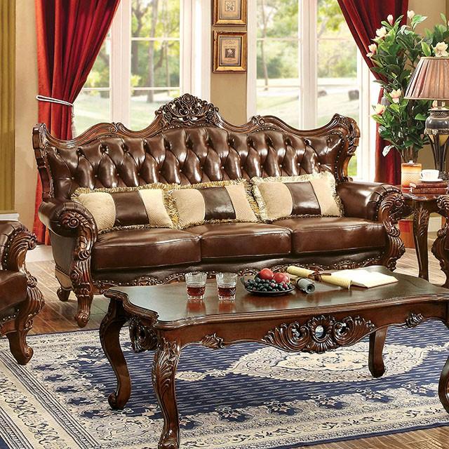 Jericho Brown/Dark Oak Sofa - Furniture 4 Less Outlet (Salinas,CA)
