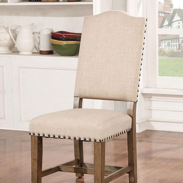 Julia Light Oak/Ivory Side Chair (2/CTN) - Furniture 4 Less Outlet (Salinas,CA)