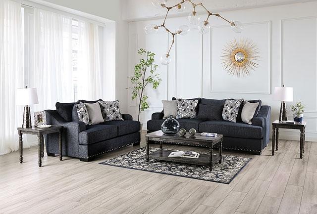 SONORA Loveseat, Dark Navy - Furniture 4 Less Outlet (Salinas,CA)