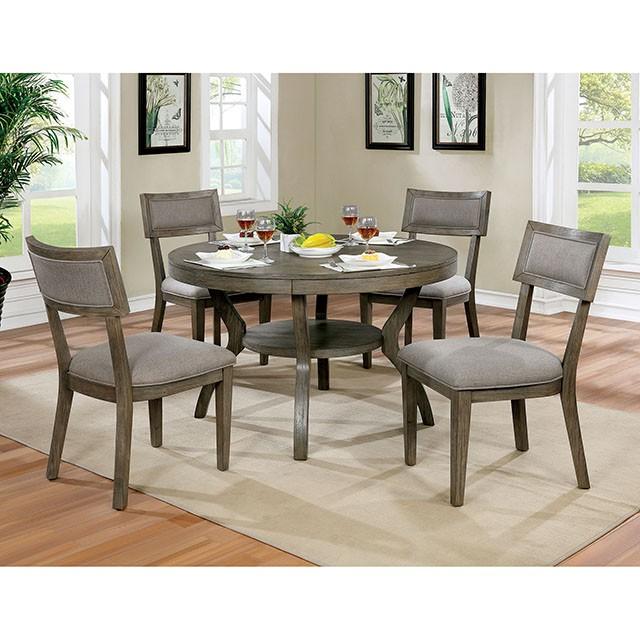 Leeds Gray Round Dining Table - Furniture 4 Less Outlet (Salinas,CA)