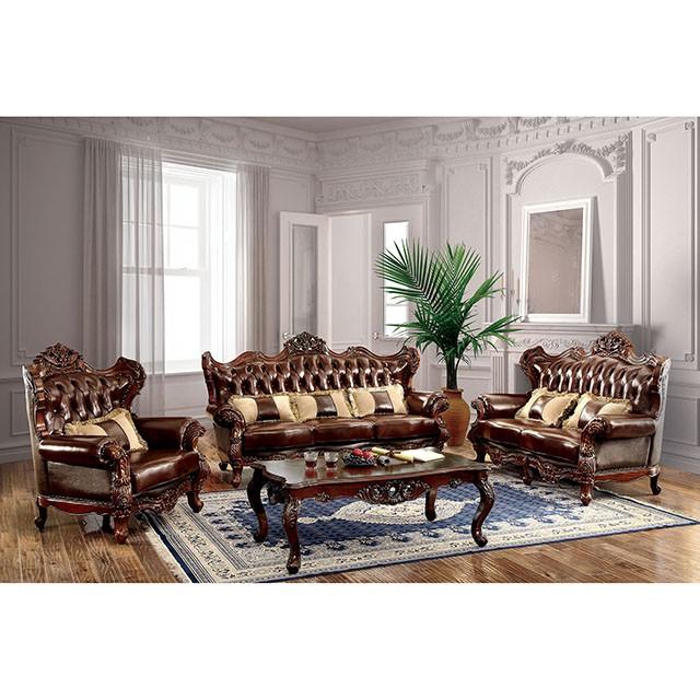 Jericho Brown/Dark Oak Sofa - Furniture 4 Less Outlet (Salinas,CA)
