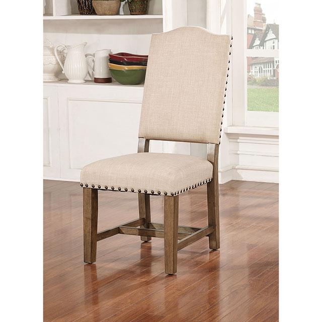 Julia Light Oak/Ivory Side Chair (2/CTN) - Furniture 4 Less Outlet (Salinas,CA)