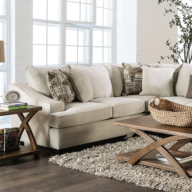 MORNINGTON Sectional, Ivory/Brown - Furniture 4 Less Outlet (Salinas,CA)