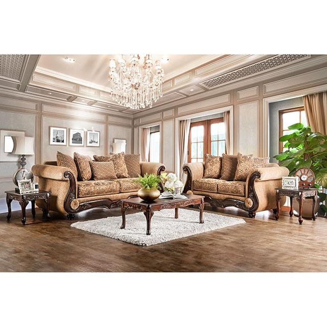 NICANOR Tan/Gold Sofa - Furniture 4 Less Outlet (Salinas,CA)