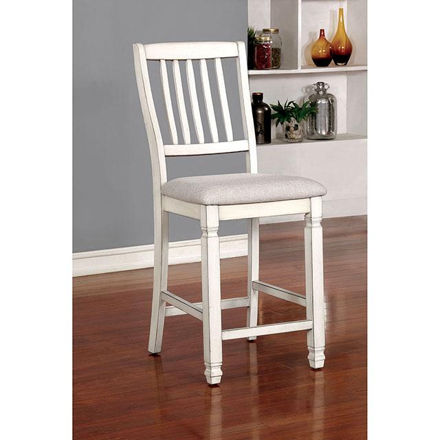 Kaliyah Antique White Counter Ht. Chair (2/CTN) - Furniture 4 Less Outlet (Salinas,CA)