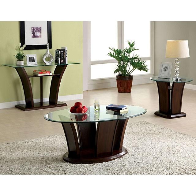 MANHATTAN IV Dark Cherry Sofa Table, Brown Cherry - Furniture 4 Less Outlet (Salinas,CA)