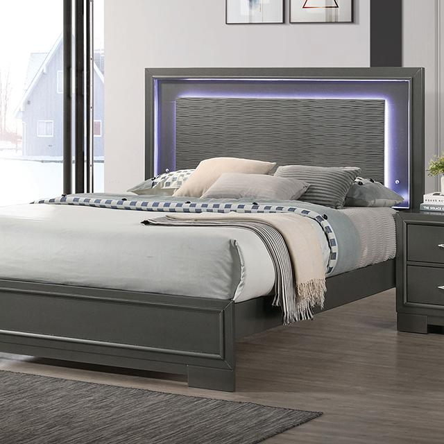 ALISON Cal.King, E.King, Full, Queen Bed, Dark Walnut - Furniture 4 Less Outlet (Salinas,CA)