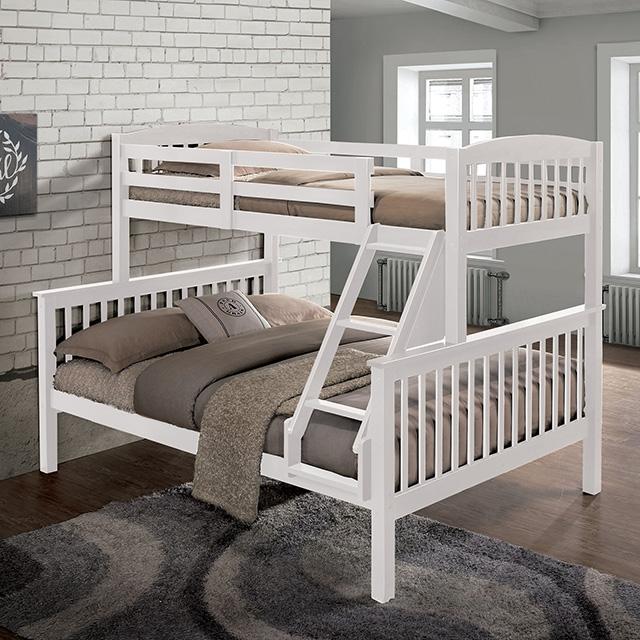 Brookings Twin/Full Bunk Bed White, Brown & Black - Furniture 4 Less Outlet (Salinas,CA)