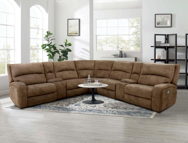 APOSTOLOS Power Sectional, Brown - Furniture 4 Less Outlet (Salinas,CA)