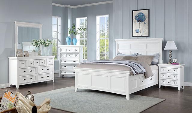 CASTILE Cal.King, E.King, Full, Queen, & Twin Bed, White, Pink, & Grey - Furniture 4 Less Outlet (Salinas,CA)