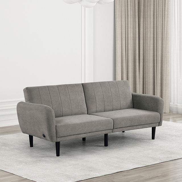 Aristide Futon Sofa Grey & Brown - Furniture 4 Less Outlet (Salinas,CA)
