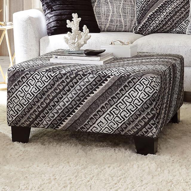 EIMEAR Ottoman, Off-white/Black - Furniture 4 Less Outlet (Salinas,CA)