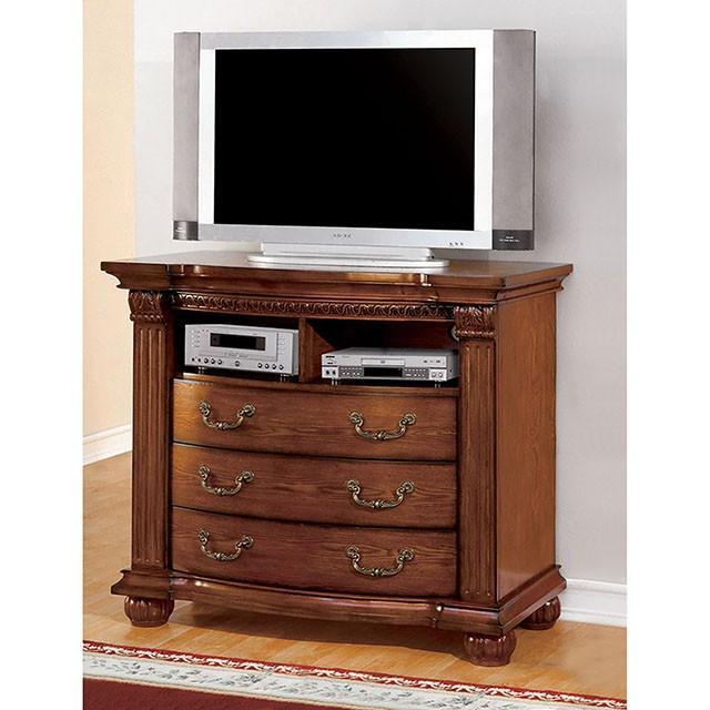 Bellagrand Antique Tobacco Oak Media Chest - Furniture 4 Less Outlet (Salinas,CA)