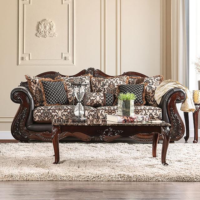 JAMAEL Brown/Espresso Sofa - Furniture 4 Less Outlet (Salinas,CA)