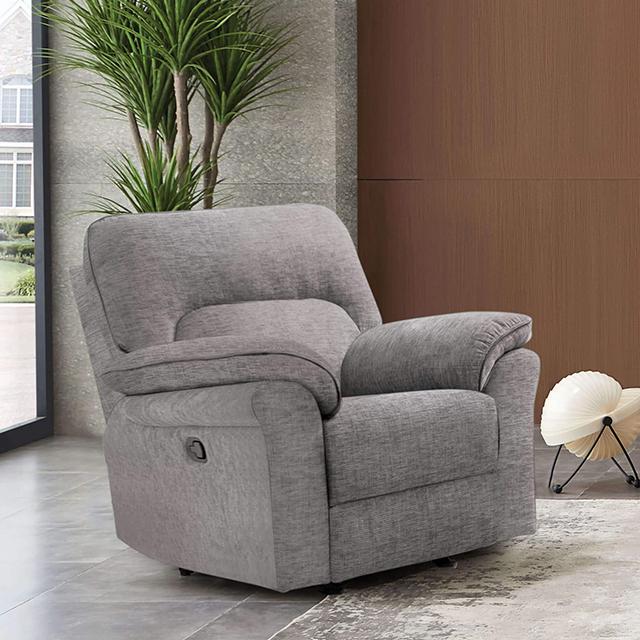 JOSIAS Glider Recliner, Light Gray Fabric - Furniture 4 Less Outlet (Salinas,CA)
