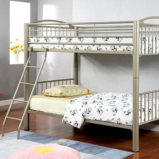 Lovia Metallic Gold Twin/Twin Bunk Bed - Furniture 4 Less Outlet (Salinas,CA)