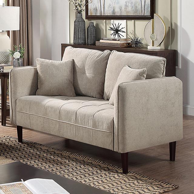LYNDA Loveseat w/ Pillows, Light Gray - Furniture 4 Less Outlet (Salinas,CA)