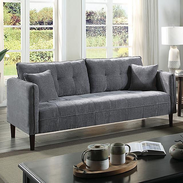LYNDA Sofa w/ Pillows, Dark Gray - Furniture 4 Less Outlet (Salinas,CA)