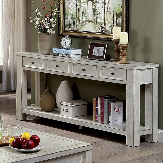 Meadow Antique White Sofa Table - Furniture 4 Less Outlet (Salinas,CA)