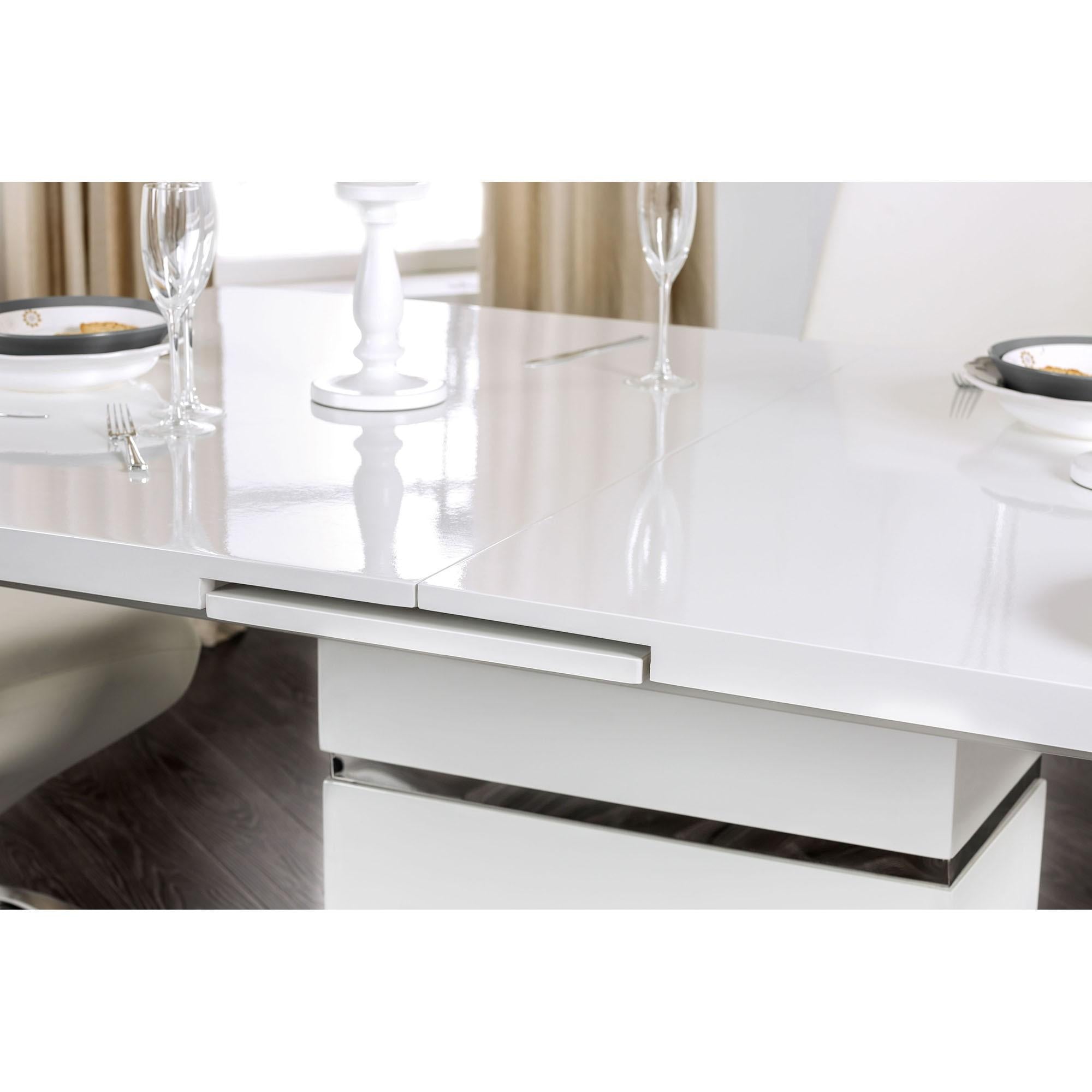Midvale White/Chrome Dining Table - Furniture 4 Less Outlet (Salinas,CA)