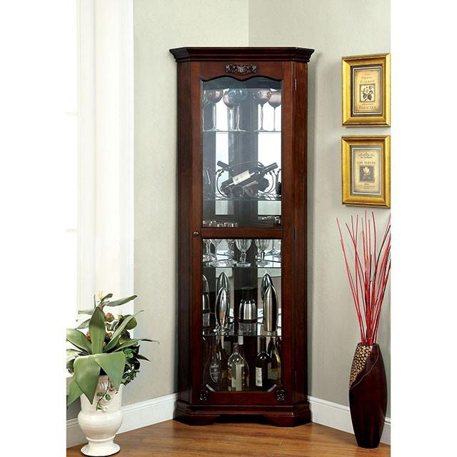 ORTLEY Walnut Curio - Furniture 4 Less Outlet (Salinas,CA)