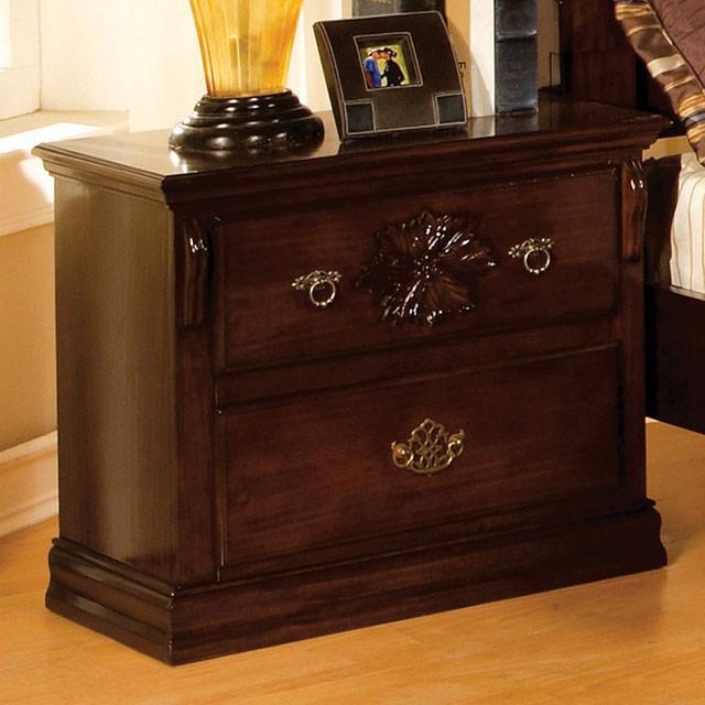 Tuscan II Glossy Dark Pine Night Stand - Furniture 4 Less Outlet (Salinas,CA)