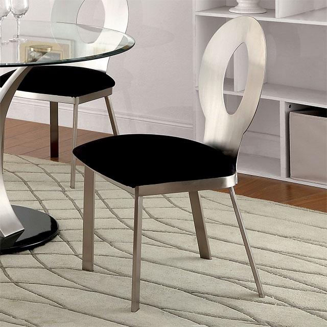 VALO Silver/Black Side Chair (2/CTN) - Furniture 4 Less Outlet (Salinas,CA)