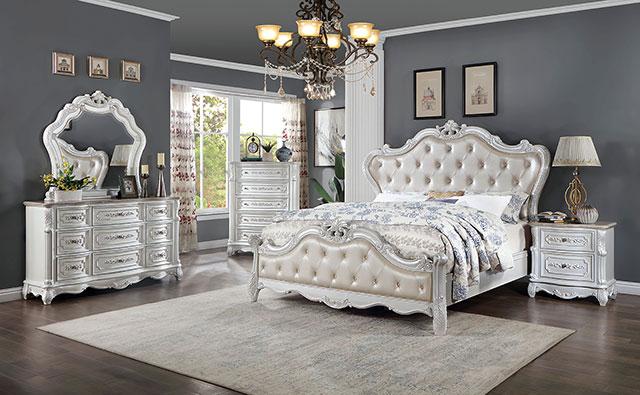 ROSALIND Night Stand, Pearl White - Furniture 4 Less Outlet (Salinas,CA)