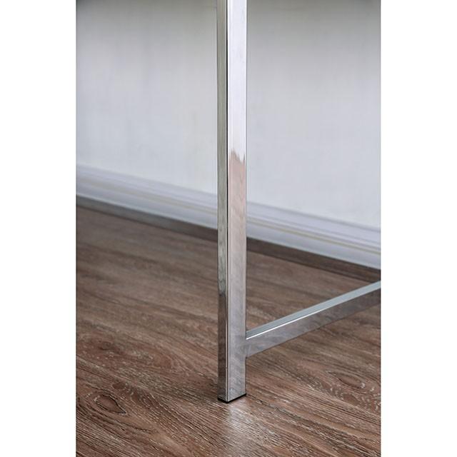 Loke White/Chrome Computer Desk - Furniture 4 Less Outlet (Salinas,CA)