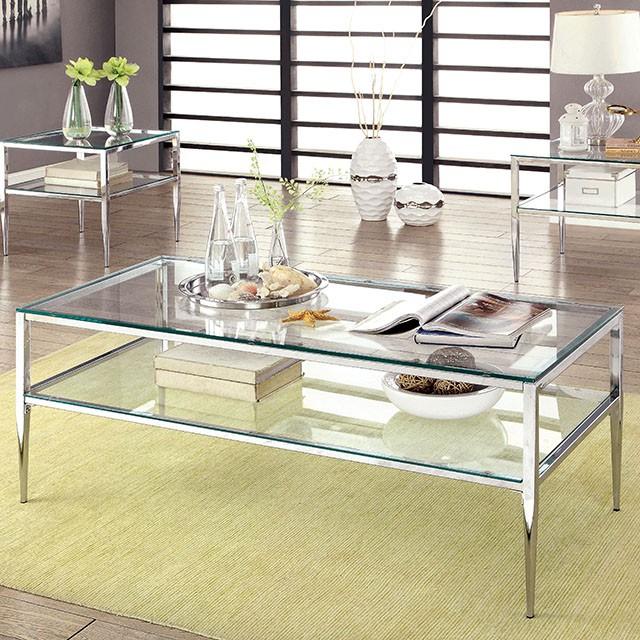 TANIKA Chrome Coffee Table, Chrome - Furniture 4 Less Outlet (Salinas,CA)