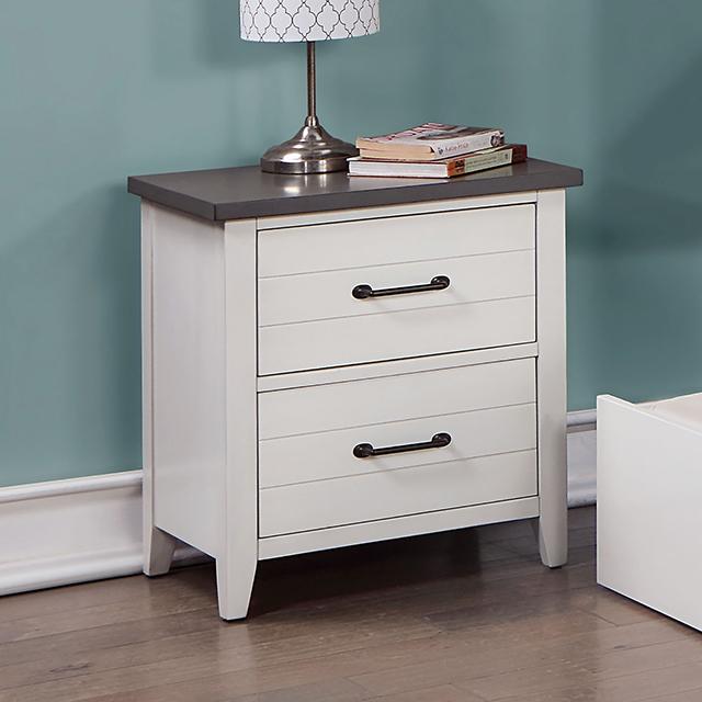PRIAM Night Stand, White/Gray - Furniture 4 Less Outlet (Salinas,CA)