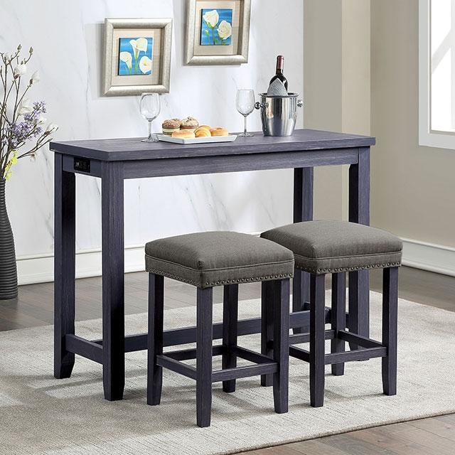 Caerleon 3 & 4 Piece Counter Ht. Set Gray & Blue - Furniture 4 Less Outlet (Salinas,CA)