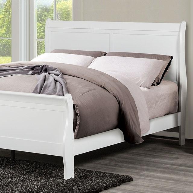 Louis Philippe Full Bed Expresso & White - Furniture 4 Less Outlet (Salinas,CA)