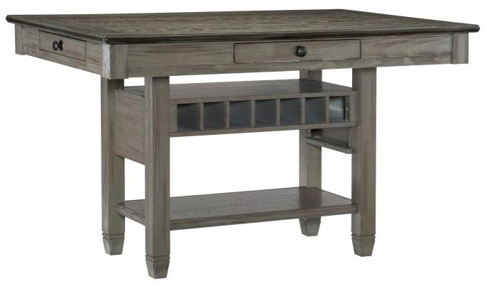 Granby Counter Height Dining Table in Coffee and Antique Gray 5627GY-36 - Furniture 4 Less Outlet (Salinas,CA)