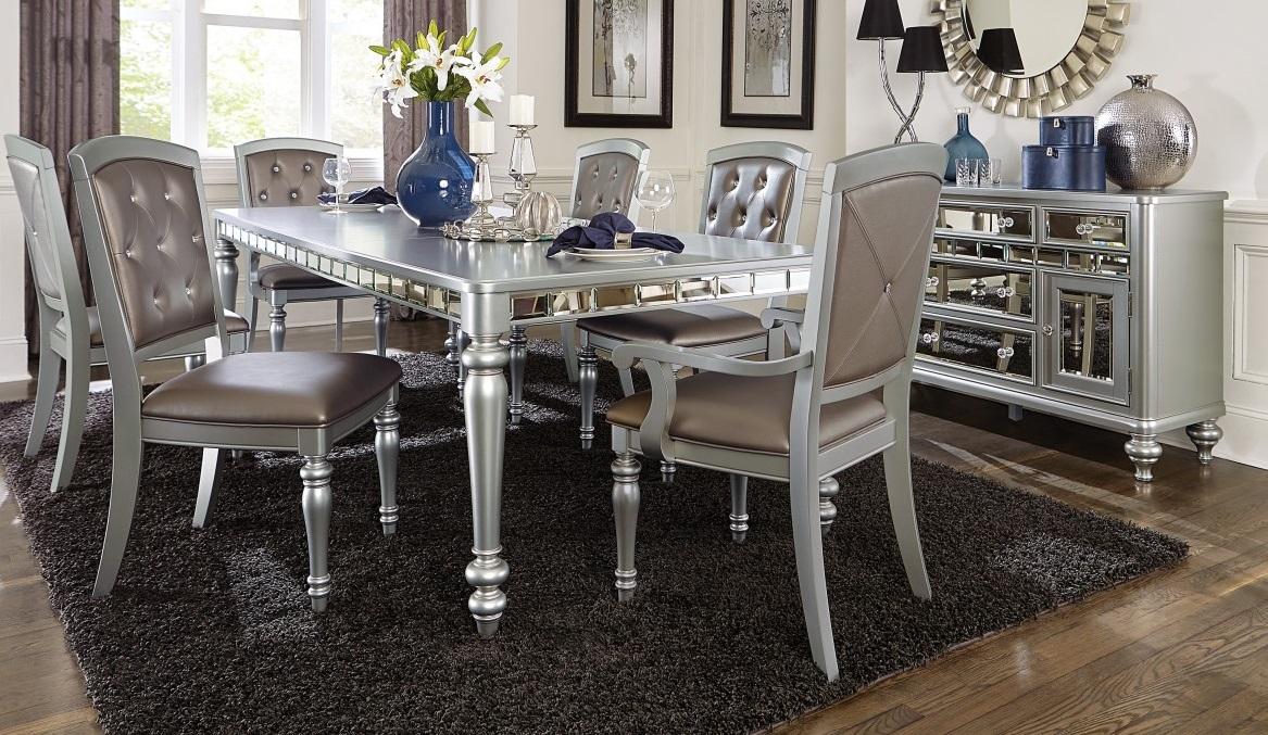 Orsina Dining Table in Silver 5477N-96 - Furniture 4 Less Outlet (Salinas,CA)