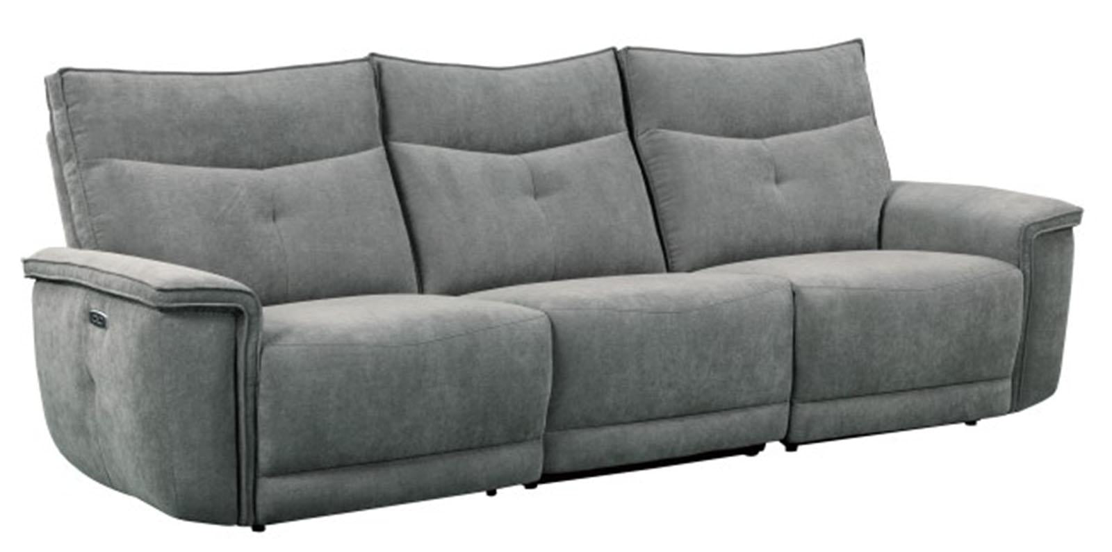 Tesoro Power Double Reclining Sofa w/ Power Headrests in Dark Gray 9509DG-3PWH - Furniture 4 Less Outlet (Salinas,CA)