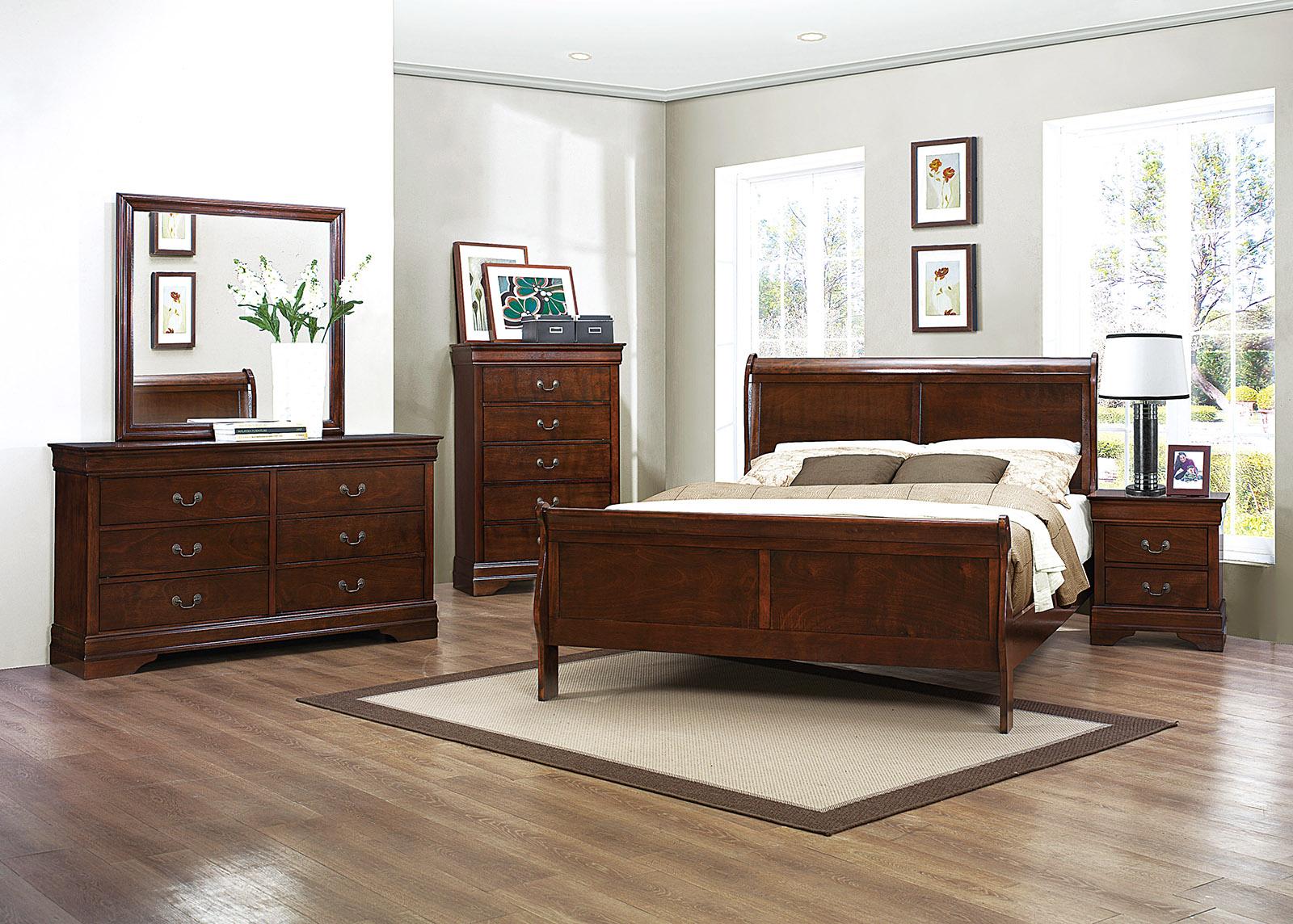 Mayville 5 Drawer Chest in Brown Cherry 2147-9 - Furniture 4 Less Outlet (Salinas,CA)