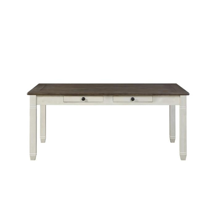 Granby Dining Table in White & Brown 5627NW-72 - Furniture 4 Less Outlet (Salinas,CA)