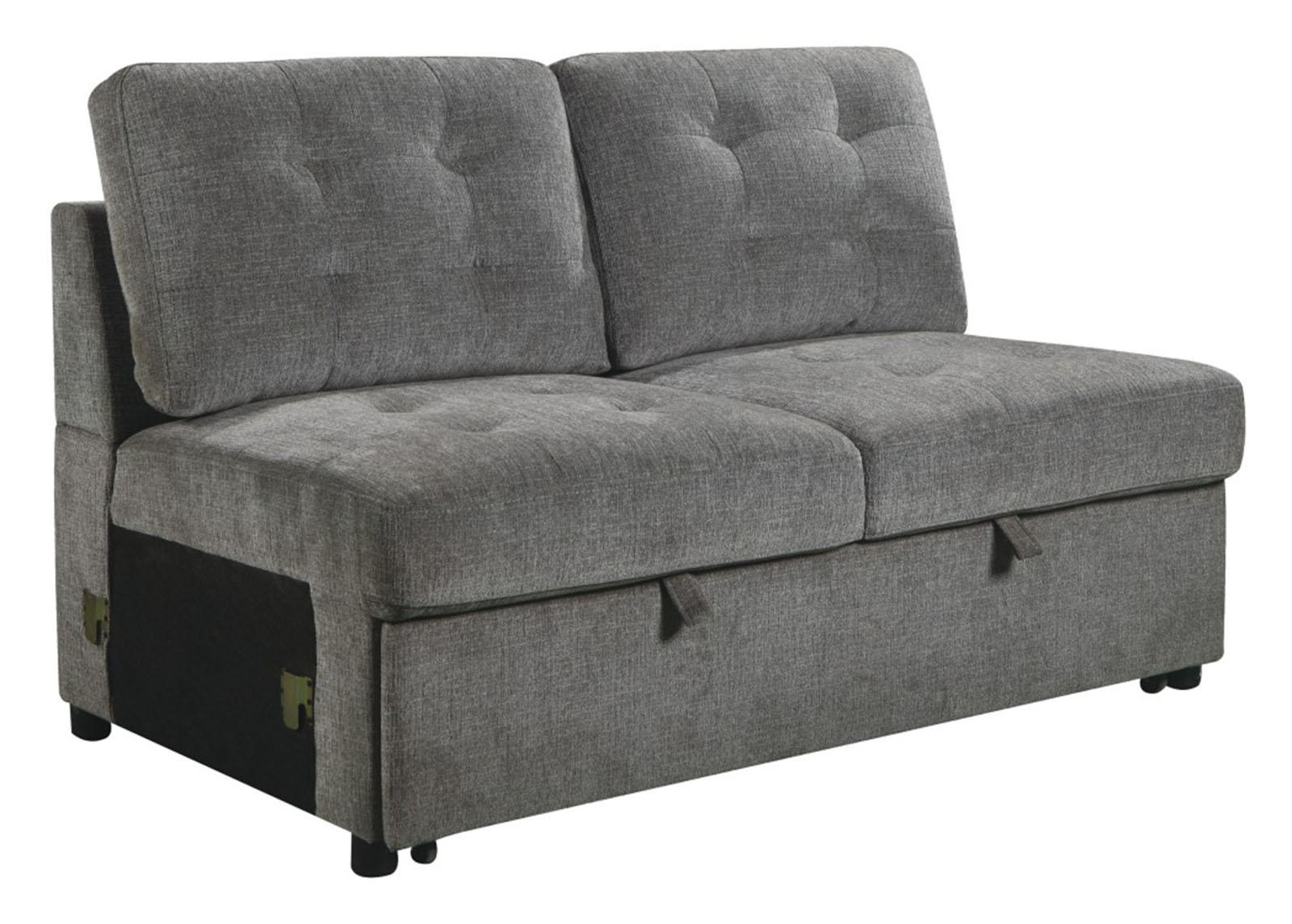 Logansport Armless 2-Seater with Pull-out Bed in Gray 9401GRY-2A - Furniture 4 Less Outlet (Salinas,CA)