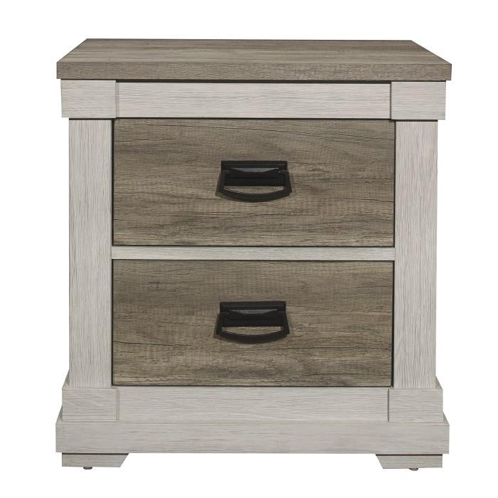 Arcadia Nightstand in White & Weathered Gray 1677-4 - Furniture 4 Less Outlet (Salinas,CA)