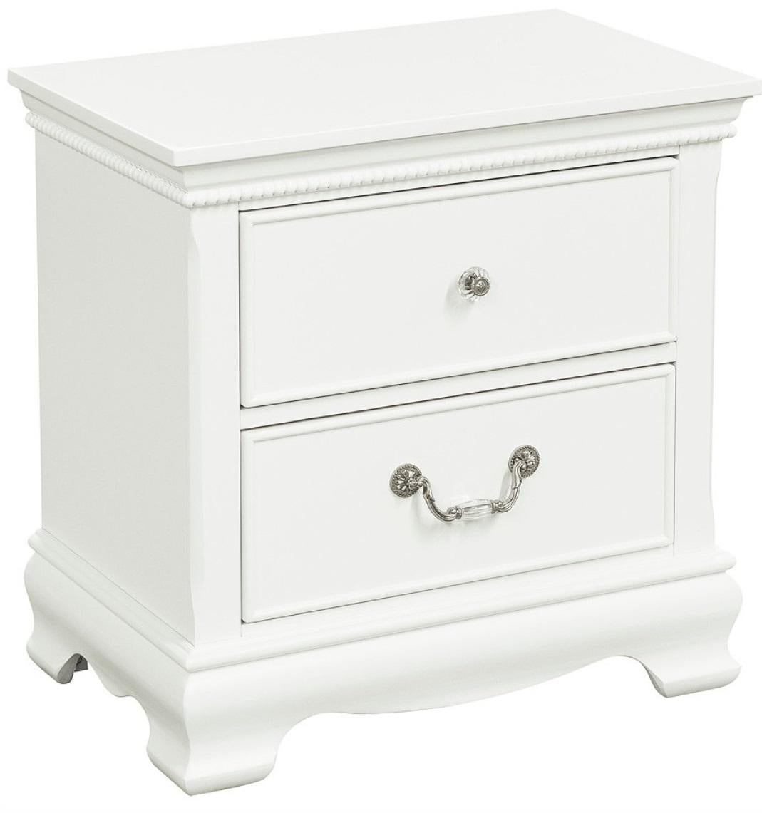 Lucida 2 Drawer Nightstand in White 2039W-4 - Furniture 4 Less Outlet (Salinas,CA)