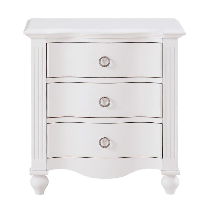 Meghan 3 Drawer Nightstand in White 2058WH-4 - Furniture 4 Less Outlet (Salinas,CA)