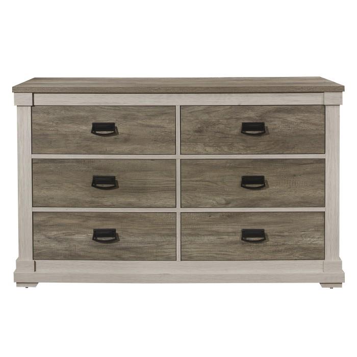 Arcadia Dresser in White & Weathered Gray 1677-5 - Furniture 4 Less Outlet (Salinas,CA)