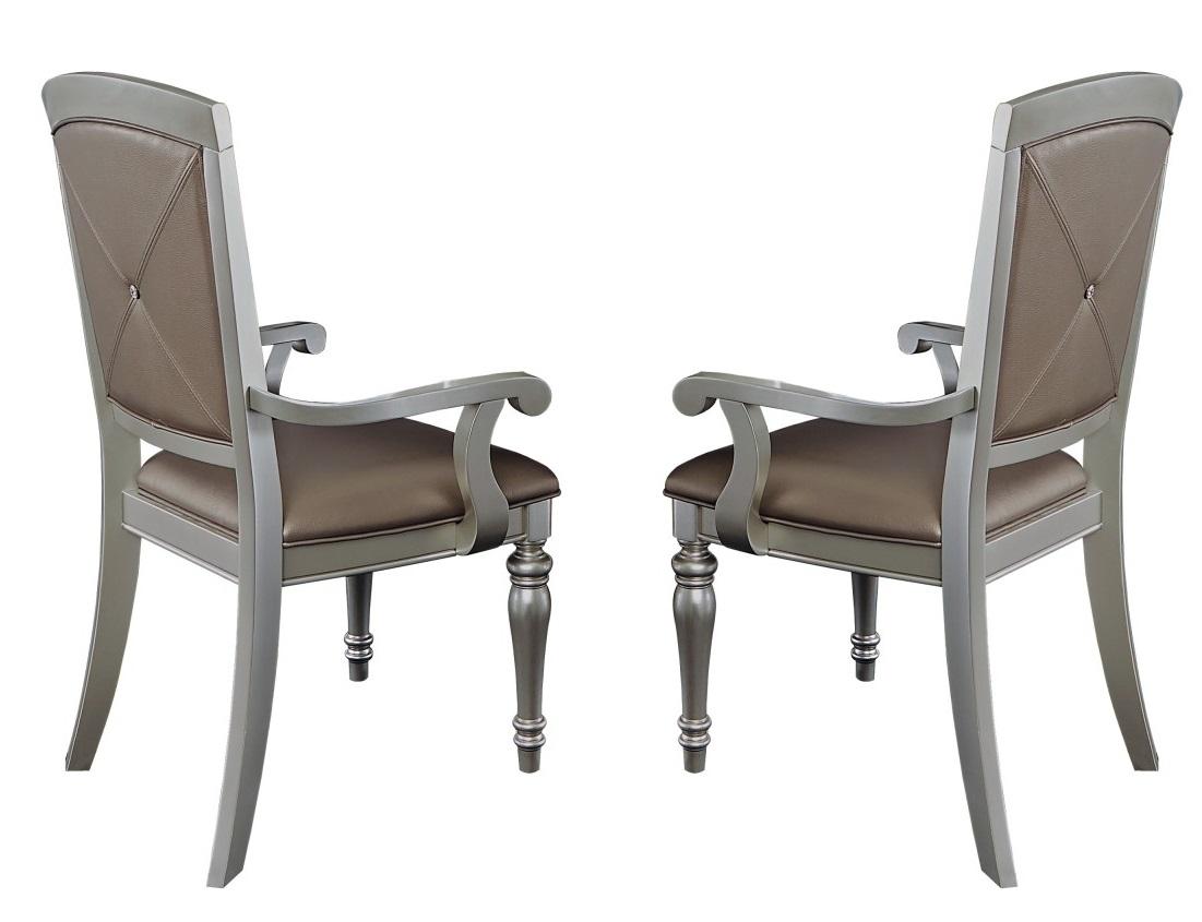 Orsina Arm Chair in Silver (Set of 2) - Furniture 4 Less Outlet (Salinas,CA)