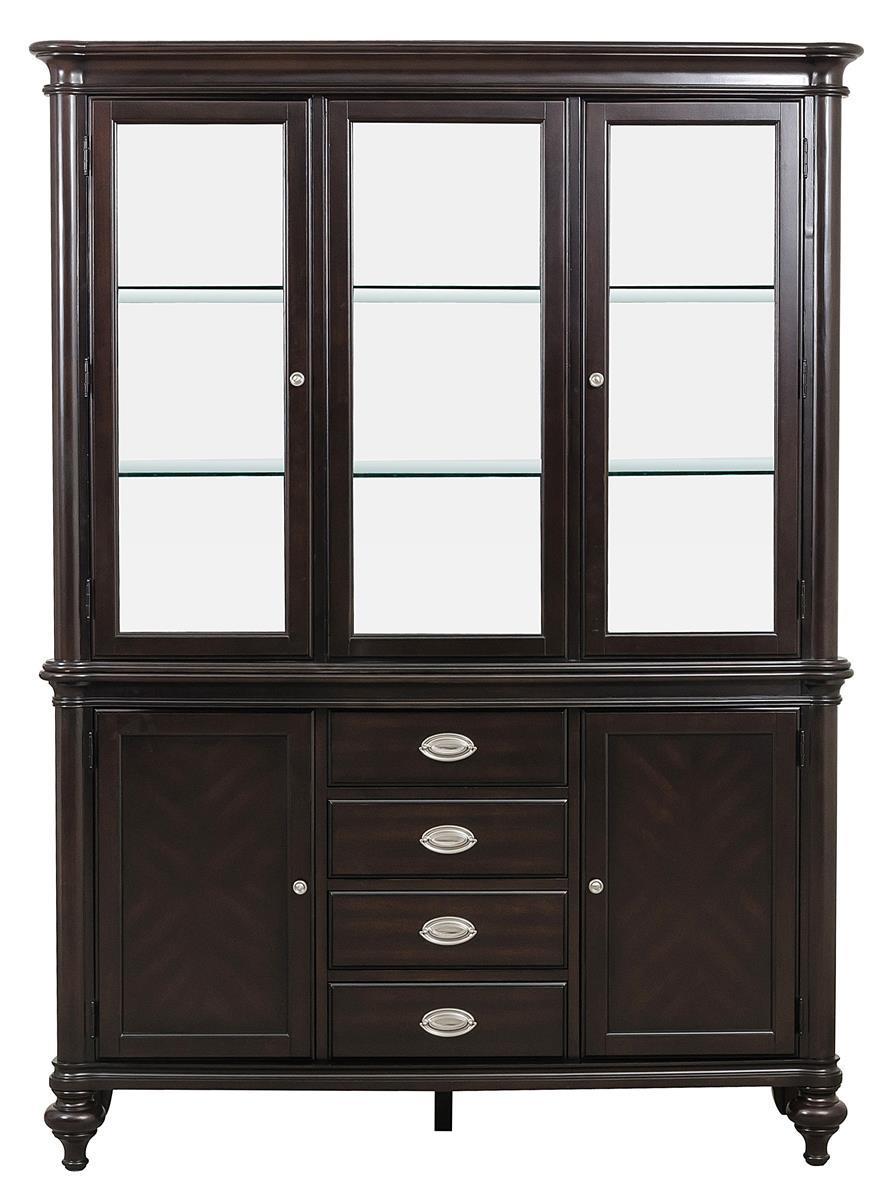 Marston Buffet with Hutch in Dark Cherry 2615DC-50-55 - Furniture 4 Less Outlet (Salinas,CA)